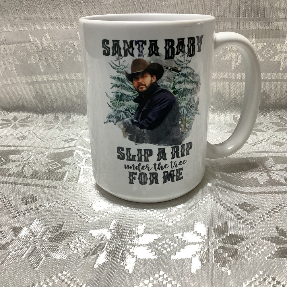 Yellowstone Rip Wheeler Christmas Coffee Mug 15oz - Double Sided Print